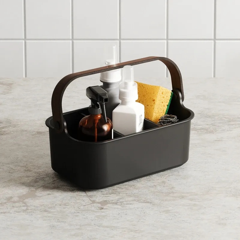 Umbra Bellwood Stackable Bin - Black & Walnut - Large product thumbnail 5