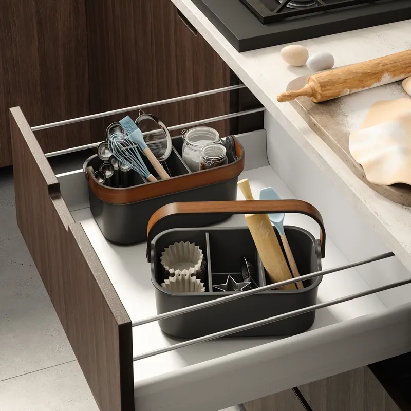 Umbra Bellwood Stackable Bin - Black & Walnut - Large product thumbnail 6