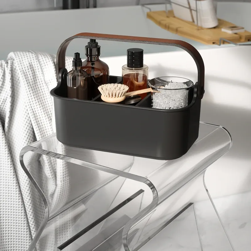 Umbra Bellwood Stackable Bin - Black & Walnut - Large product thumbnail 7