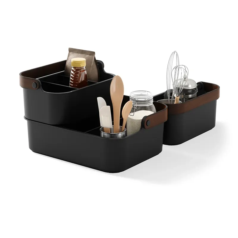 Umbra Bellwood Stackable Bin - Black & Walnut - Large product thumbnail 15