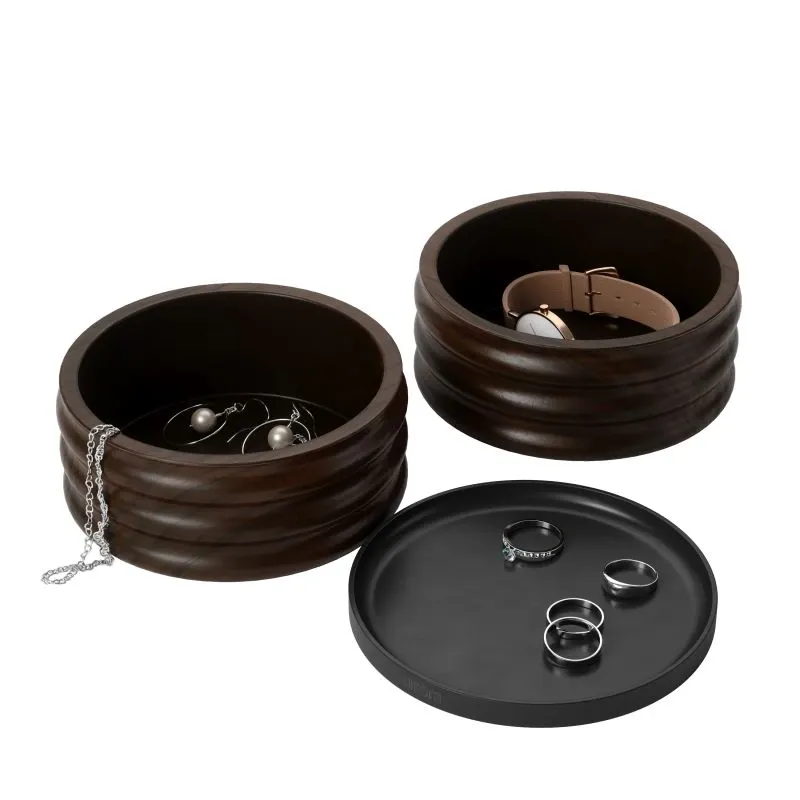 Umbra Tesora Wood Storage Box with 2 Tiers – Black/Walnut product thumbnail 6