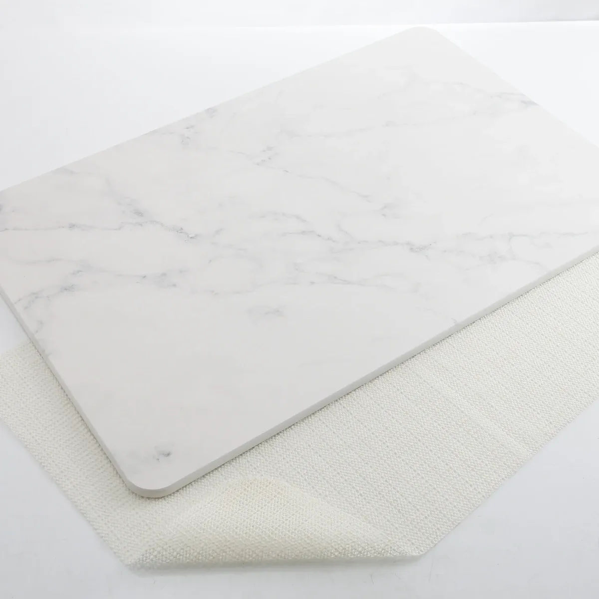Weva Marble Diatomite Stone Bath Mat - 39x60 cm - White product thumbnail 2