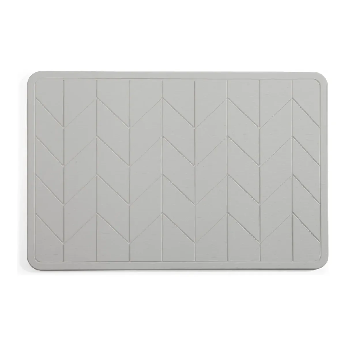 Weva Zic Zac Diatomite Stone Bath Mat - 39x60 cm - Light Grey product thumbnail 2