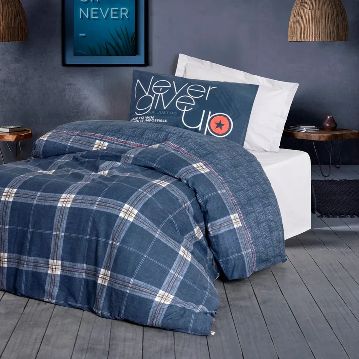 Nova Home Duvet Cover Set Rainforce Given - 100% Cotton - Single & Twin - 3 Pcs - Multicolor product thumbnail 4