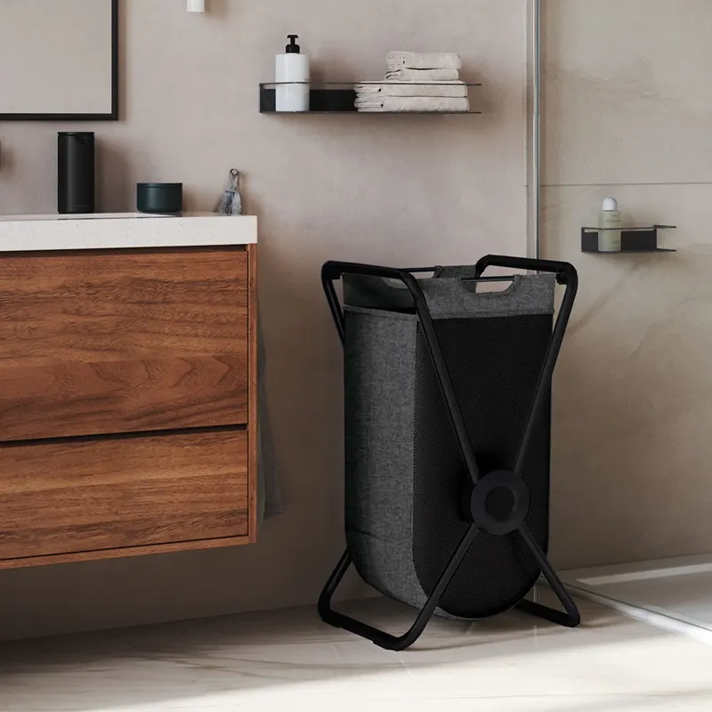 Simplehuman X-Frame Paper Woven Laundry Basket – Black product thumbnail 2