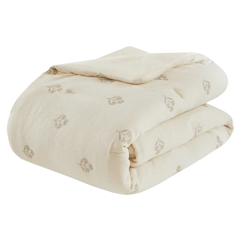 Nova Home Jeju Embroidery Muslin Cotton Comforter Set - King & Super King - 8 Pcs - Ivory product thumbnail 4