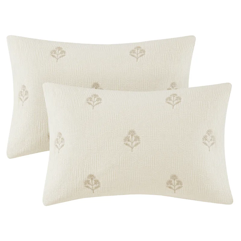 Nova Home Jeju Embroidery Muslin Cotton Comforter Set - King & Super King - 8 Pcs - Ivory product thumbnail 6