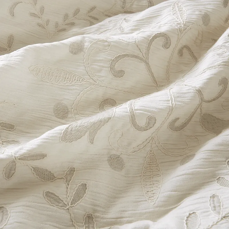 Nova Home Calma Embroidery Jacquard Comforter Set - King & Super King - 8 Pcs - Beige product thumbnail 3