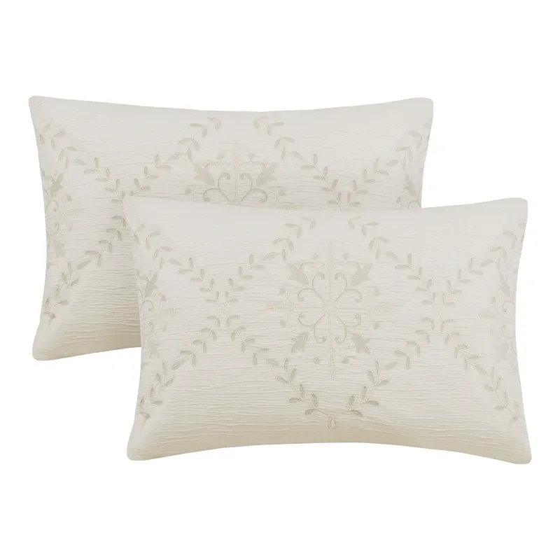 Nova Home Calma Embroidery Jacquard Comforter Set - King & Super King - 8 Pcs - Beige product thumbnail 5
