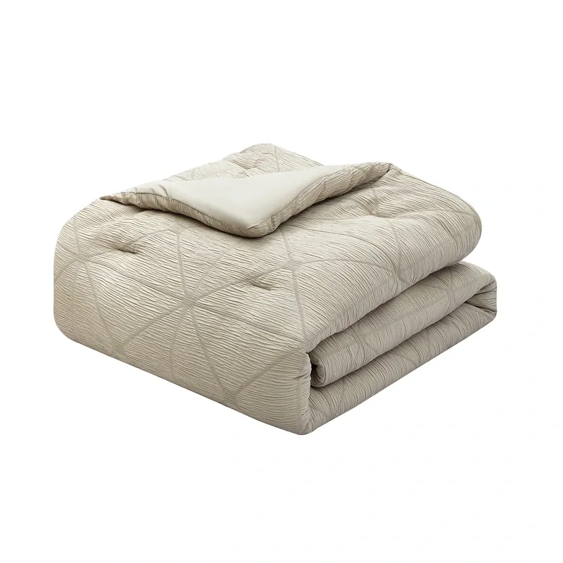 Nova Home Barrett Crinkled Jacquard Comforter Set - Brown (Available in Sizes) product thumbnail 4