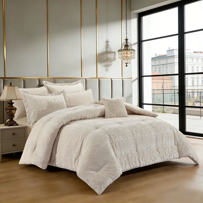 Nova Home Purelle Satin Jaquard Comforter Set - King/Super King - 7pc - Ivory product thumbnail 2
