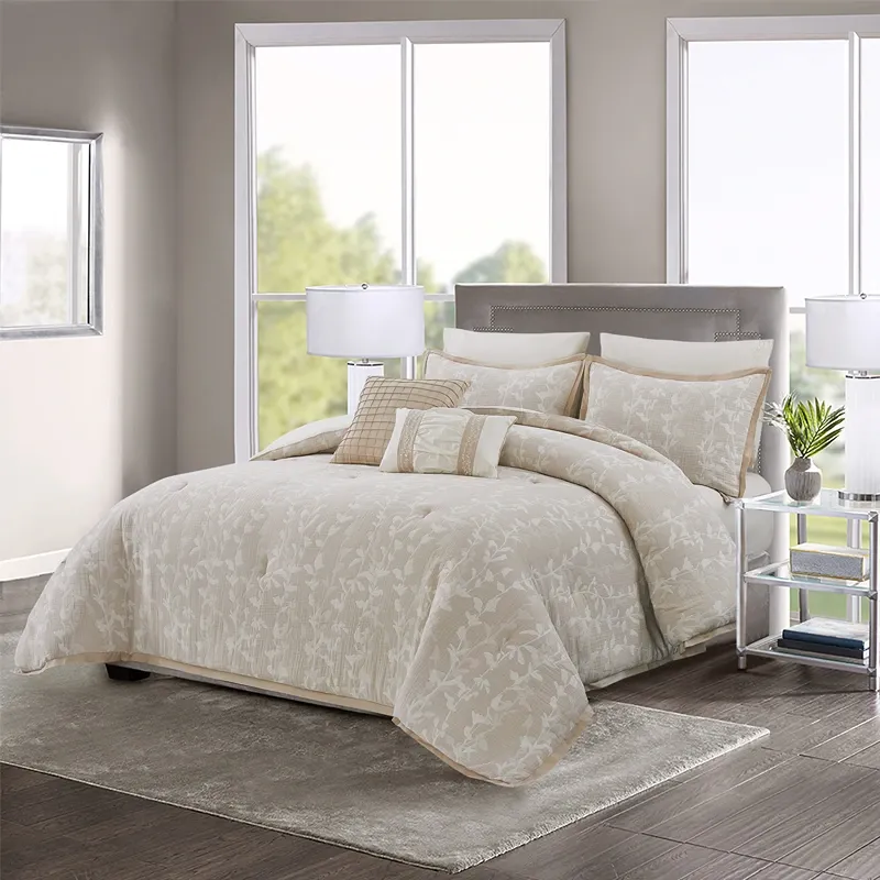 Nova Home Dauria Muslin Cotton Jacquard Comforter Set - King/Super King - 8pcs - Beige product thumbnail 2