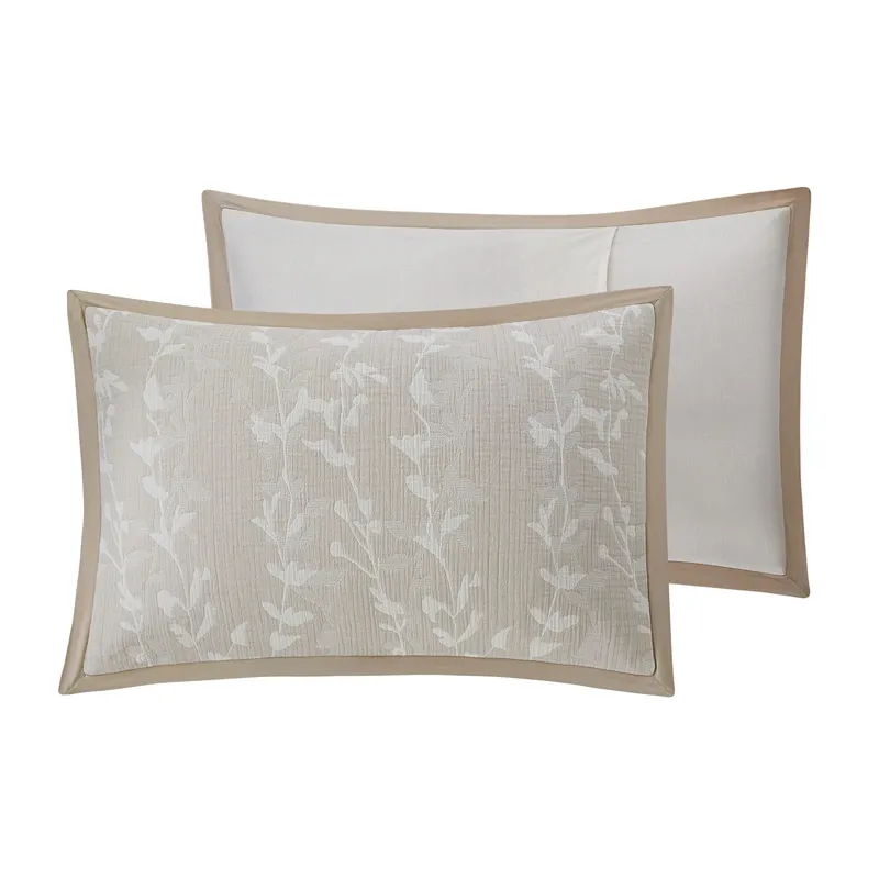 Nova Home Dauria Muslin Cotton Jacquard Comforter Set - King/Super King - 8pcs - Beige product thumbnail 4