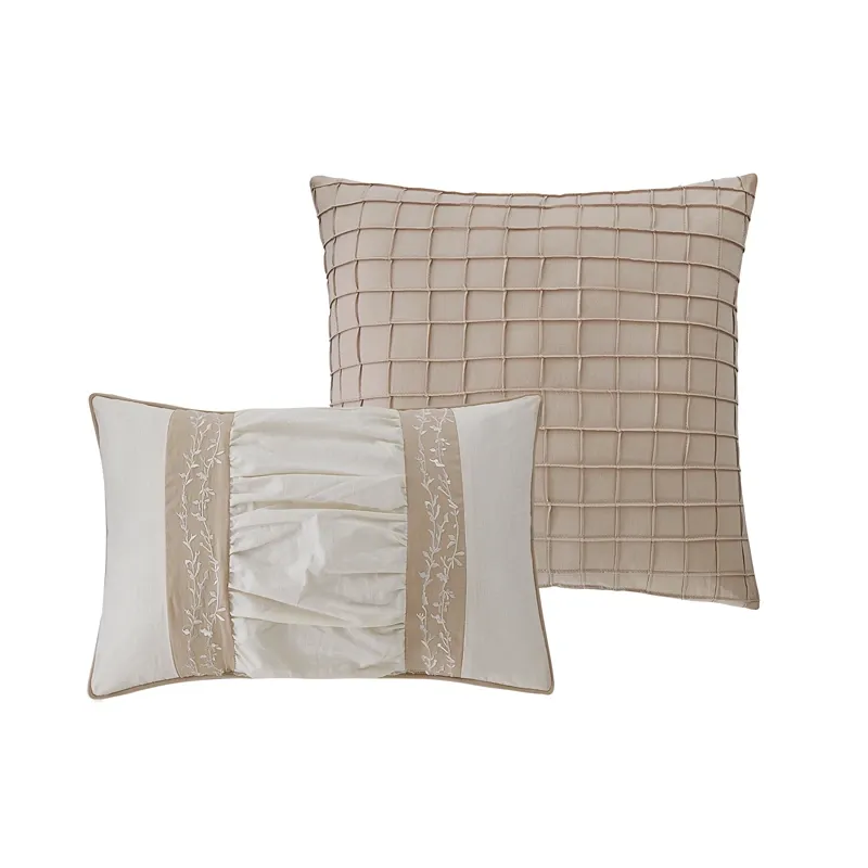 Nova Home Dauria Muslin Cotton Jacquard Comforter Set - King/Super King - 8pcs - Beige product thumbnail 6
