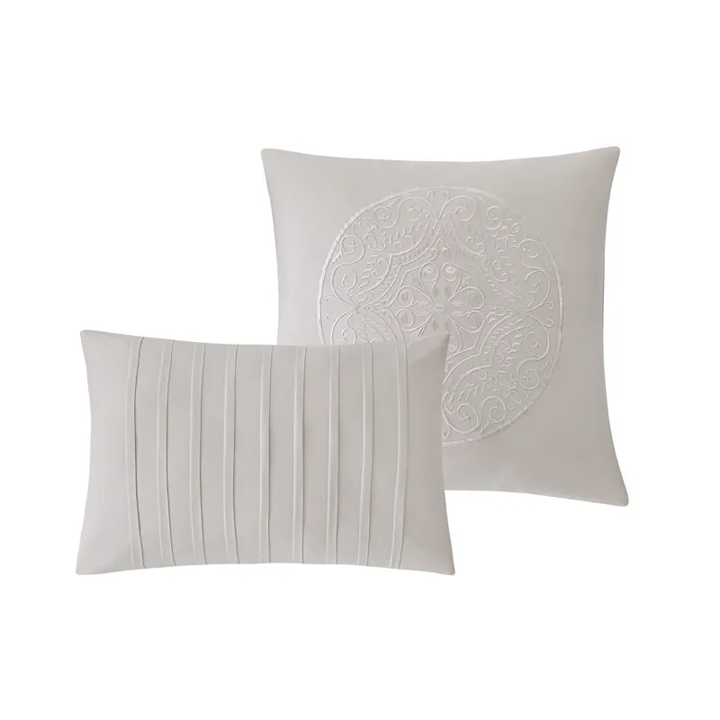 Nova Home Aidana Jacquard Comforter Set - King/Super King - 8pcs - Taupe product thumbnail 6