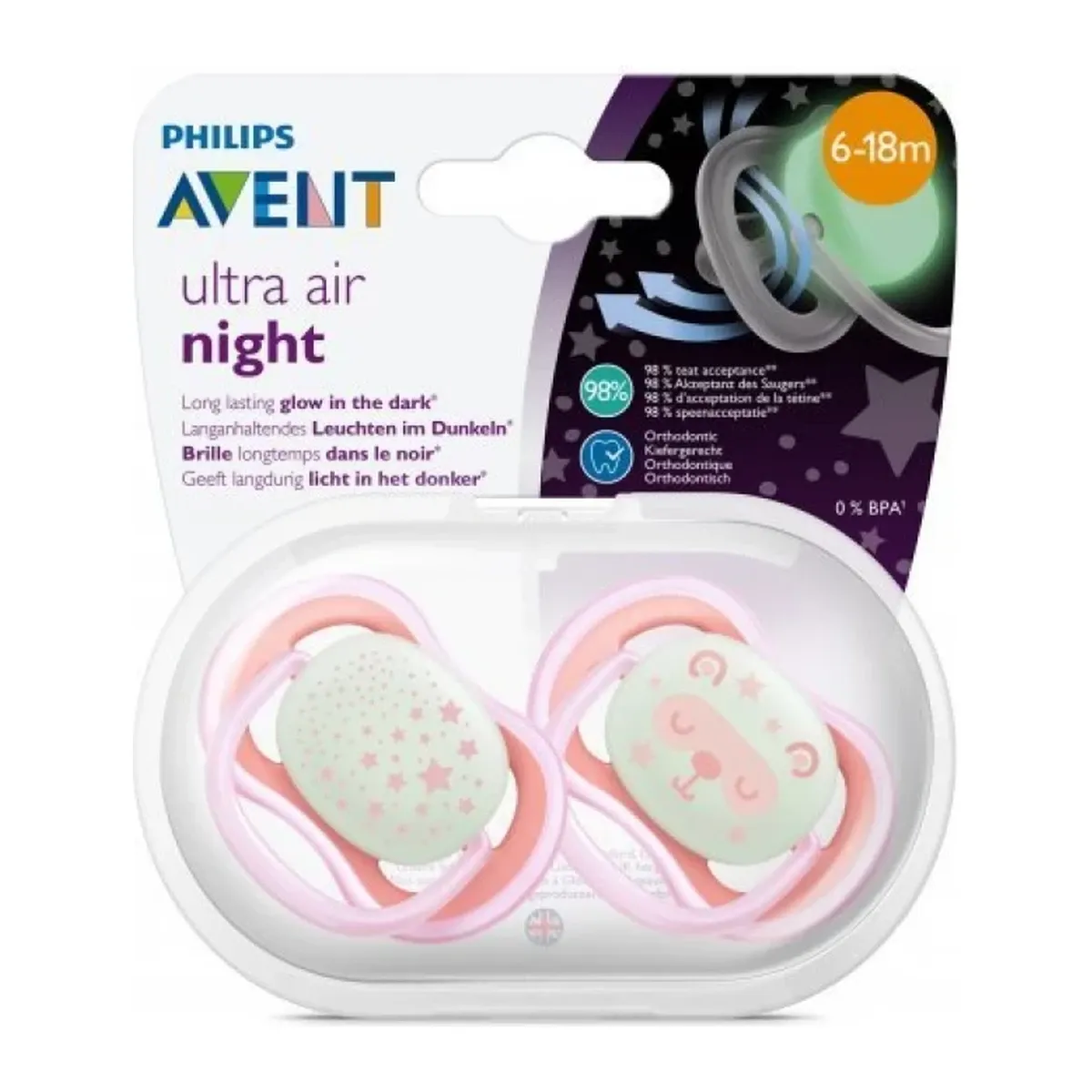 Philips Avent Soother Ultra Air - 6-18M - Night product thumbnail 3