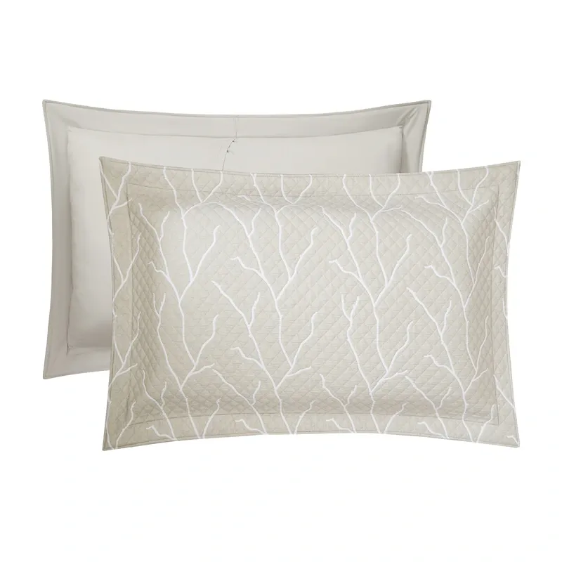 Nova Home Lama Poly Cotton Jaquard Reversible Bed Spread Set - Beige (Available In Sizes) product thumbnail 7