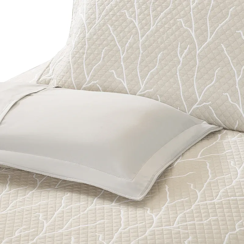 Nova Home Lama Poly Cotton Jaquard Reversible Bed Spread Set - Beige (Available In Sizes) product thumbnail 8