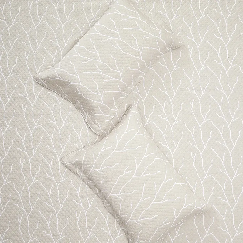 Nova Home Lama Poly Cotton Jaquard Reversible Bed Spread Set - Beige (Available In Sizes) product thumbnail 9