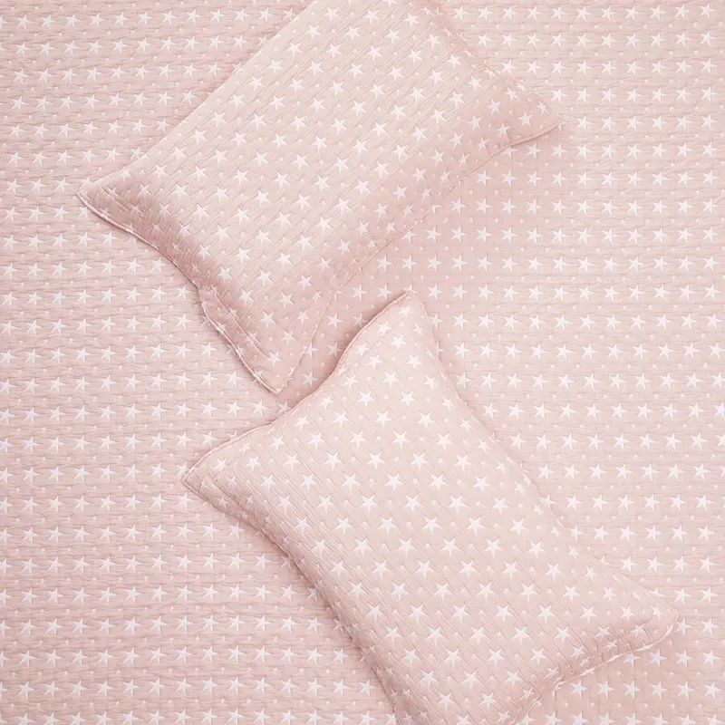 Nova Home Sitry Poly Cotton Jaquard Reversible Bed Spread Set - 2Pcs - Single & Twin - Pink product thumbnail 9