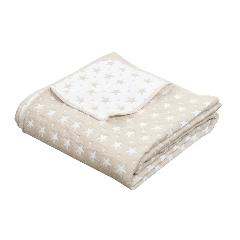 Nova Home Sitry Poly Cotton Jaquard Reversible Bed Spread Set - 2Pcs - Single & Twin - Beige product thumbnail 6