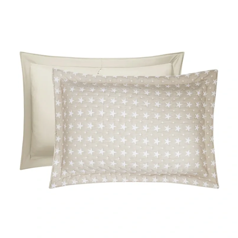 Nova Home Sitry Poly Cotton Jaquard Reversible Bed Spread Set - 2Pcs - Single & Twin - Beige product thumbnail 7