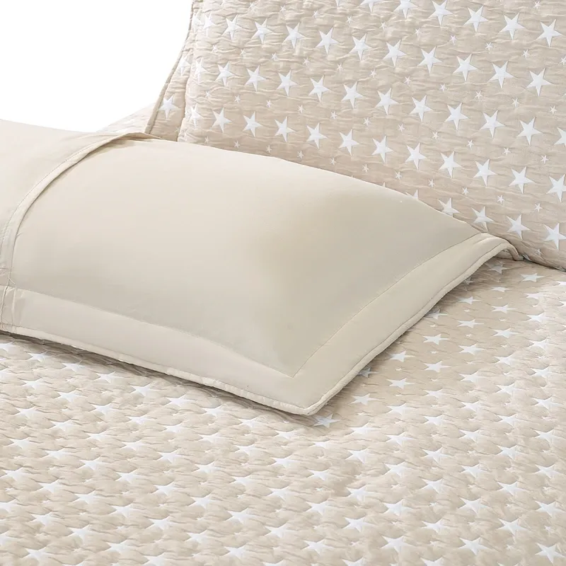 Nova Home Sitry Poly Cotton Jaquard Reversible Bed Spread Set - 2Pcs - Single & Twin - Beige product thumbnail 8