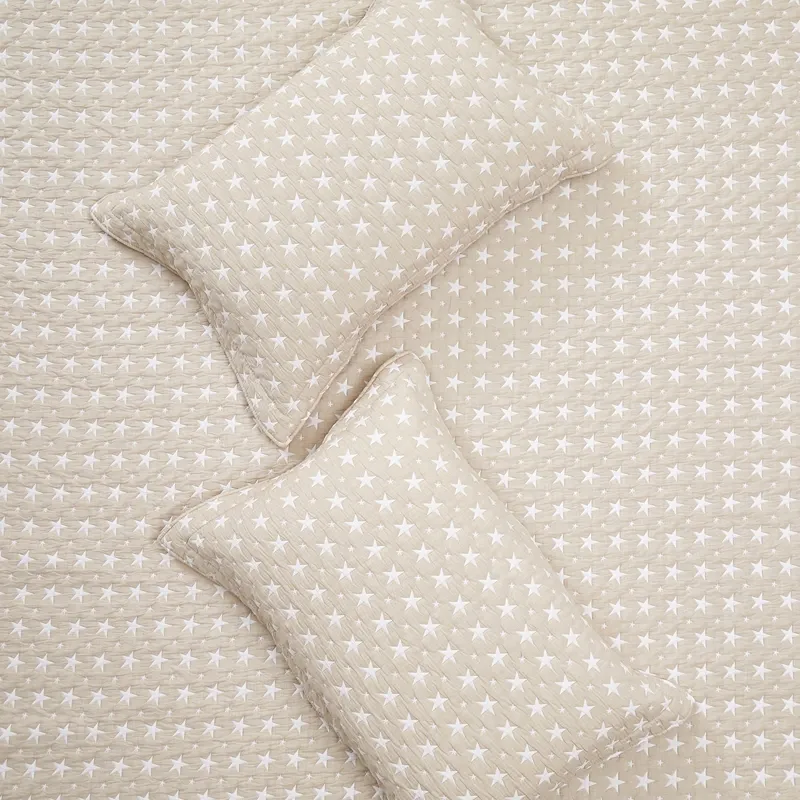 Nova Home Sitry Poly Cotton Jaquard Reversible Bed Spread Set - 2Pcs - Single & Twin - Beige product thumbnail 9