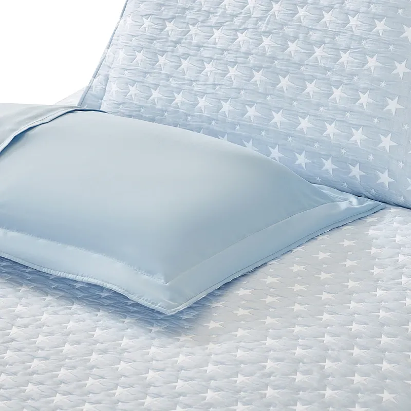 Nova Home Sitry Poly Cotton Jaquard Reversible Bed Spread Set - 2Pcs - Single & Twin - Blue product thumbnail 8