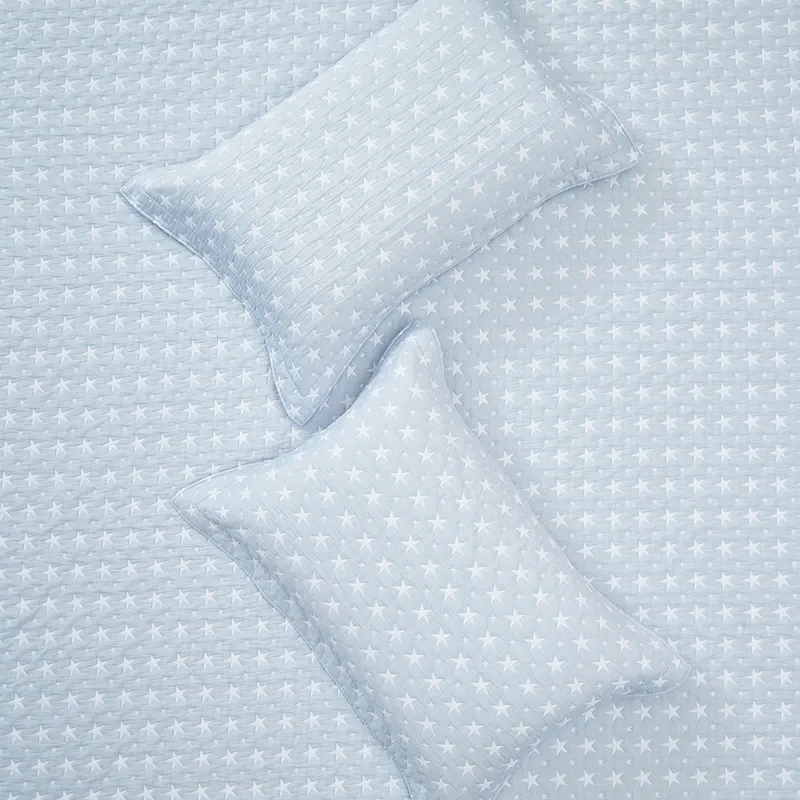 Nova Home Sitry Poly Cotton Jaquard Reversible Bed Spread Set - 2Pcs - Single & Twin - Blue product thumbnail 9