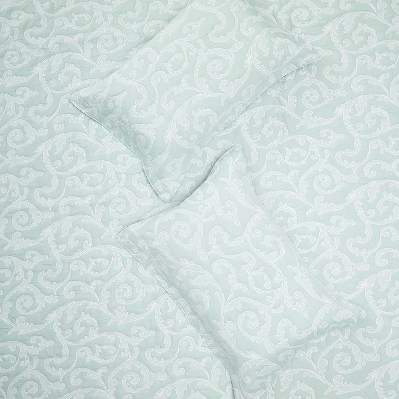 Nova Home Lord Poly Cotton Jaquard Reversible Bed Spread Set - 3Pcs - King & Super King - Jade product thumbnail 9