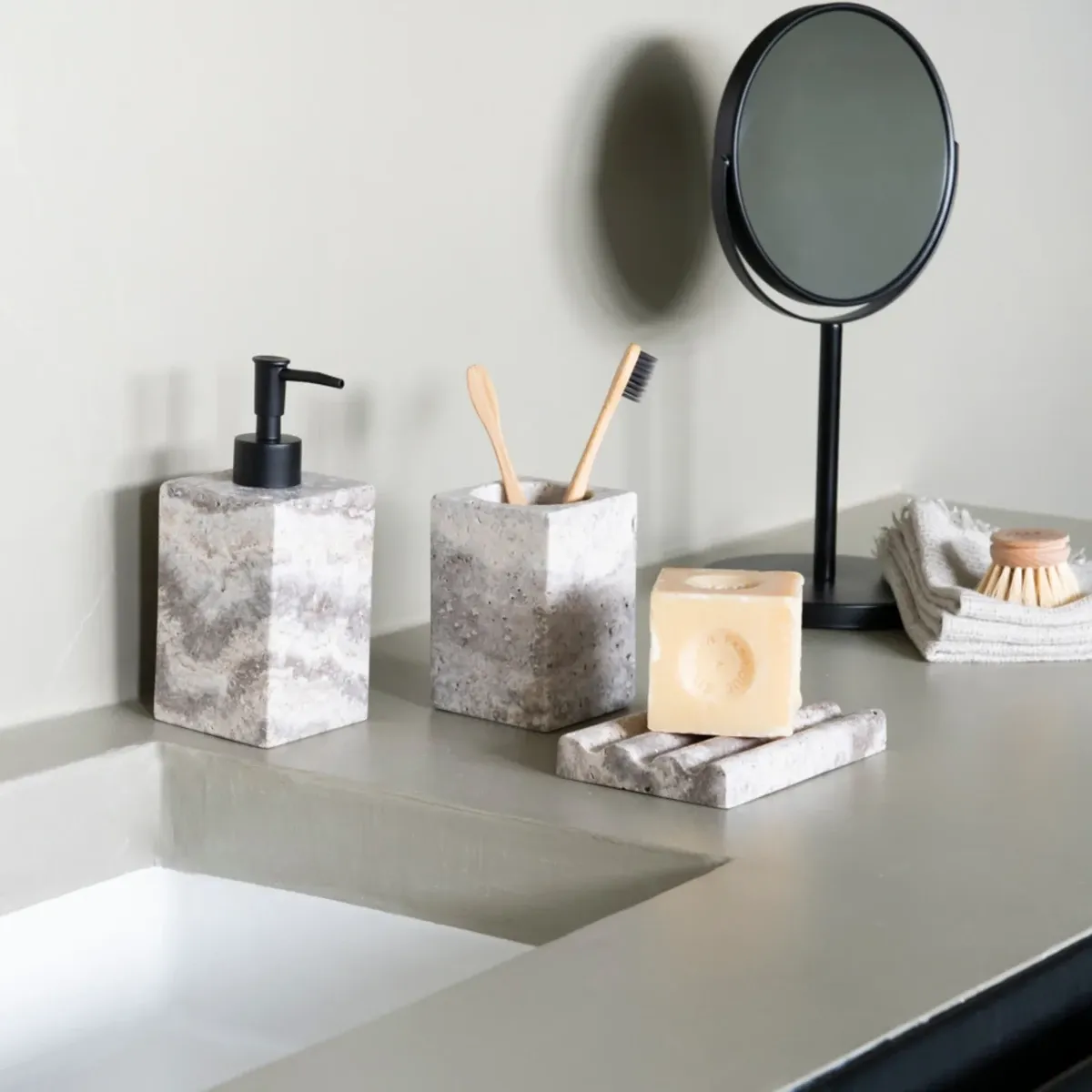 Andrea Toothbrush Holder - Grey Marble (BA25093) product thumbnail 2