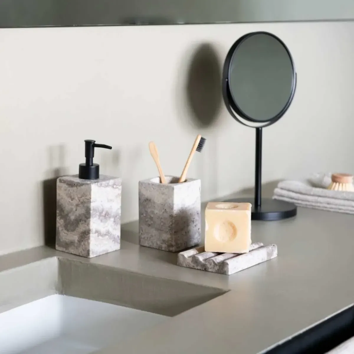 Andrea Soap Dish - Grey Marble (BA25091) product thumbnail 4