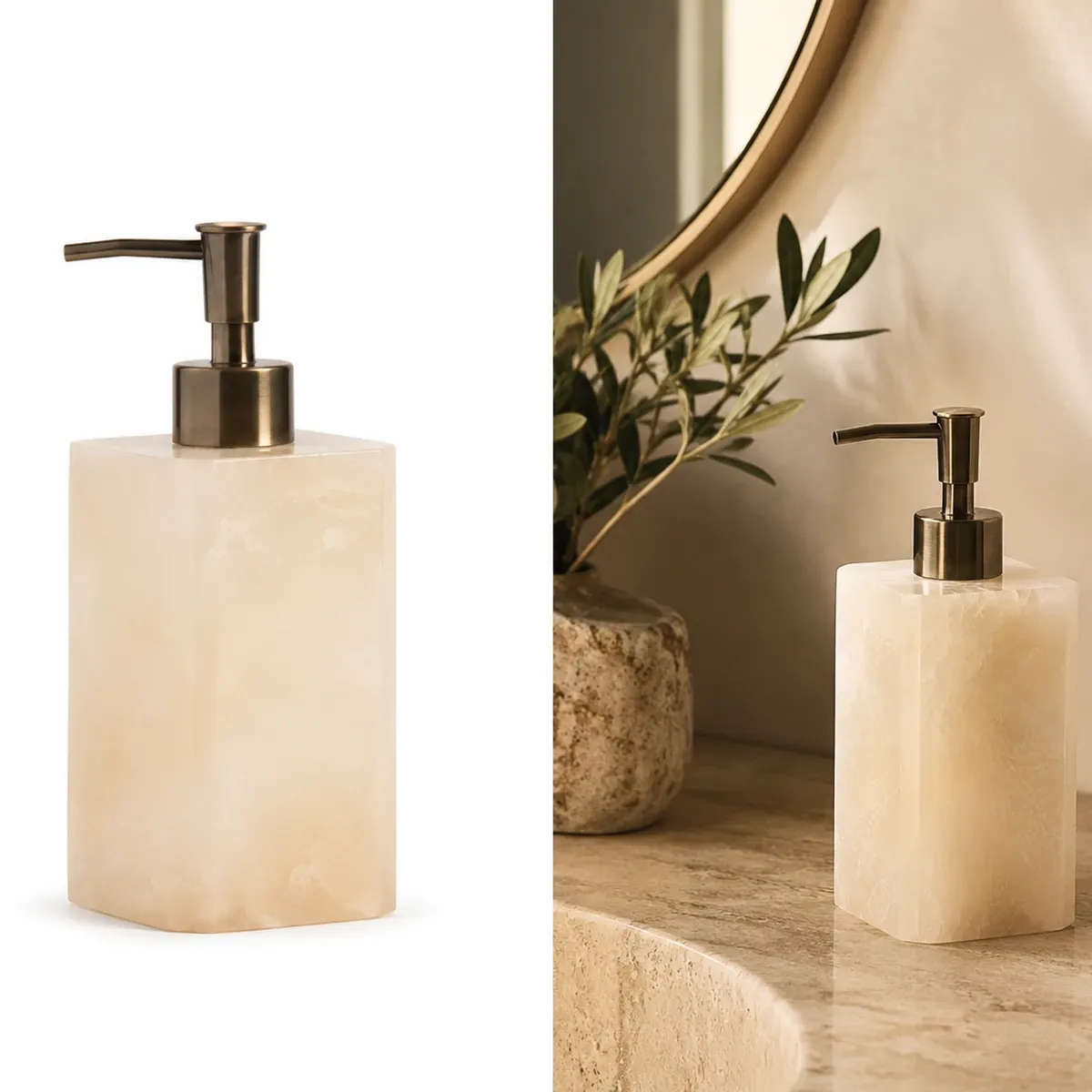 Andrea Soap Dispenser - White Onyx (BA24194) product thumbnail 4