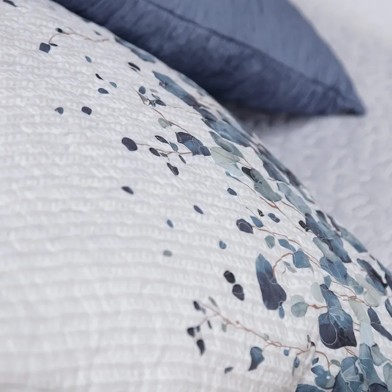 Manterol Bouti Hedera Reversible Summer Bedspread Set - Blue (416 07) (Available in Sizes) product thumbnail 4