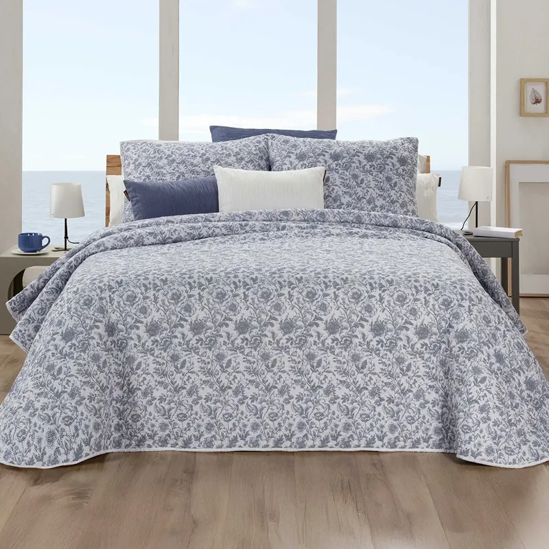 Manterol Bouti Indigo Reversible Summer Bedspread Set - Blue (418 10) (Available in Sizes) product thumbnail 2