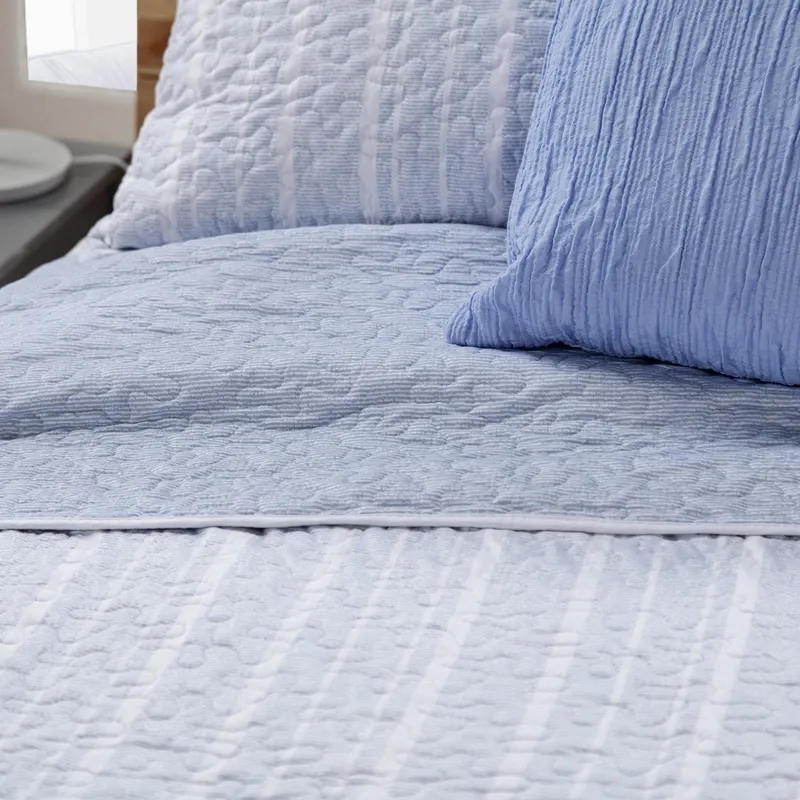 Manterol Bouti Summer Reversible Summer Bedspread Set - Blue (130 08) (Available in Sizes) product thumbnail 3