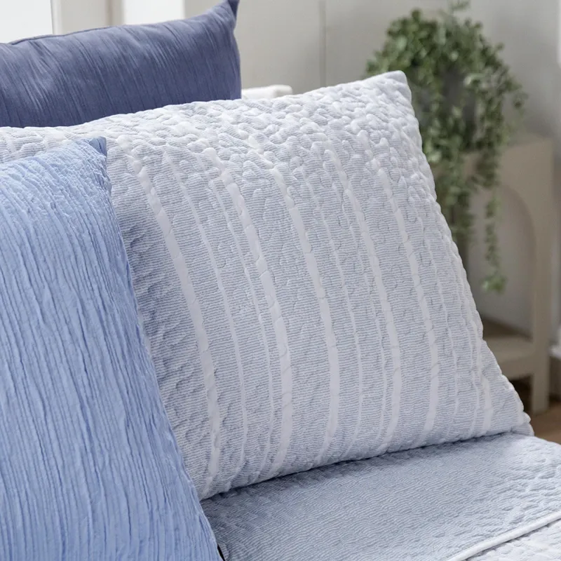 Manterol Bouti Summer Reversible Summer Bedspread Set - Blue (130 08) (Available in Sizes) product thumbnail 4