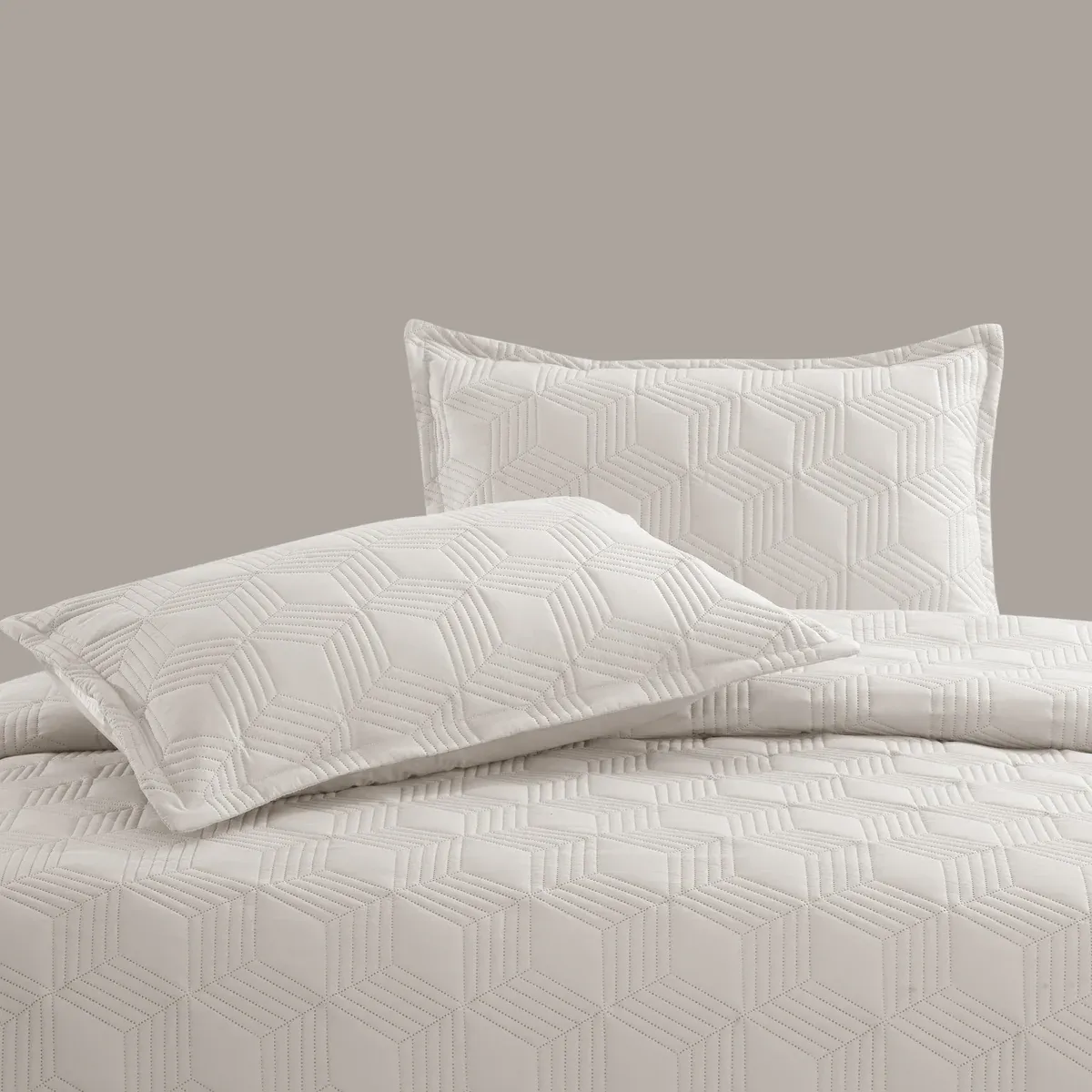 Nova Home Bed Spread Set Vectra - Microfiber - Ivory (Available In Sizes) product thumbnail 8