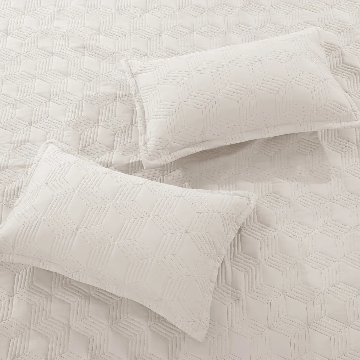 Nova Home Bed Spread Set Vectra - Microfiber - Ivory (Available In Sizes) product thumbnail 11