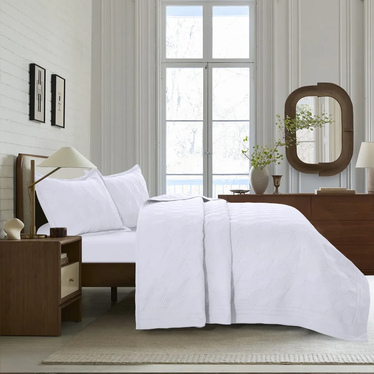 Nova Home Bed Spread Set Vectra - Microfiber - White (Available In Sizes) product thumbnail 7