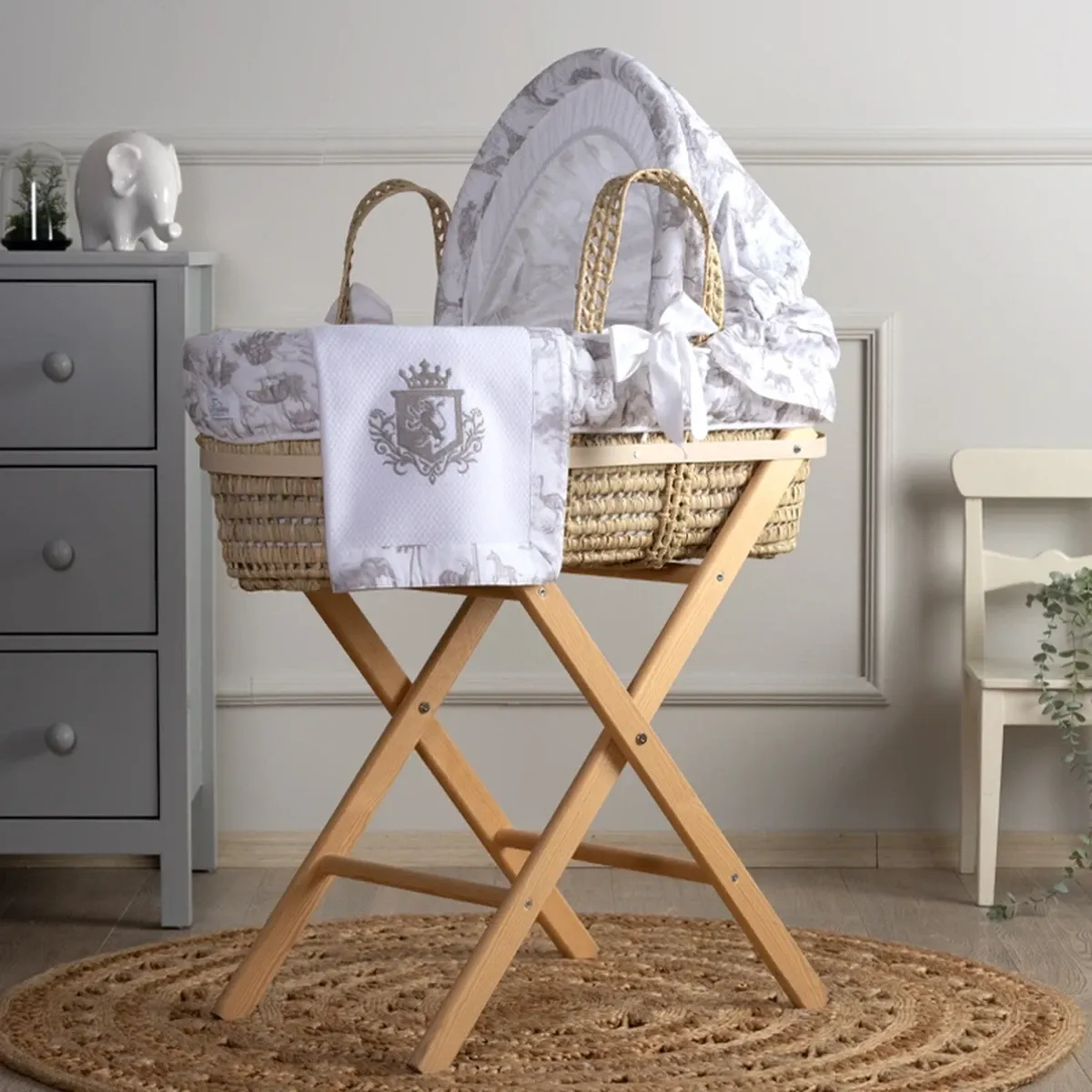 Funna Baby Moses Basket Safari - Grey product thumbnail 2
