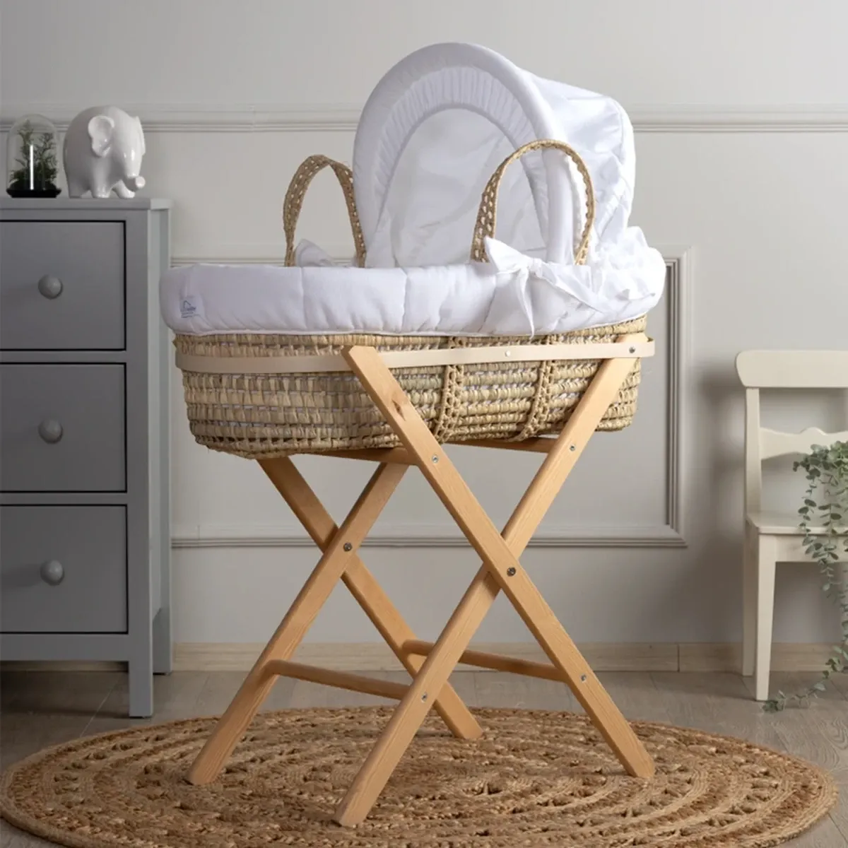 Funna Baby Moses Basket Basic - White product thumbnail 2