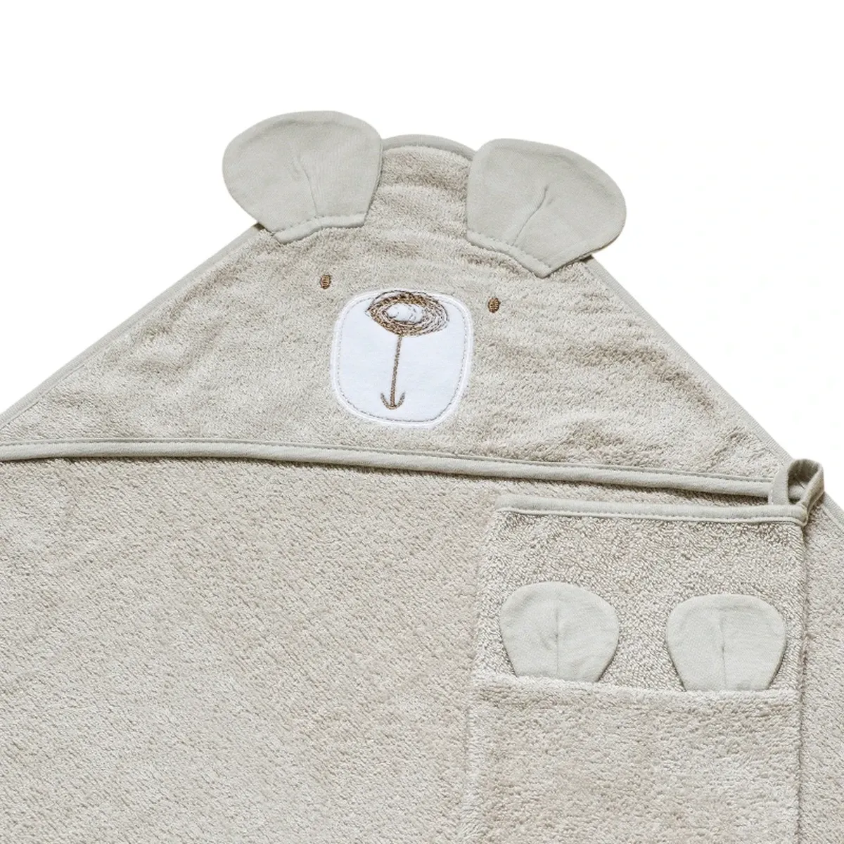 Funna Baby Hooded Towel Bath Time Bear - Beige product thumbnail 3