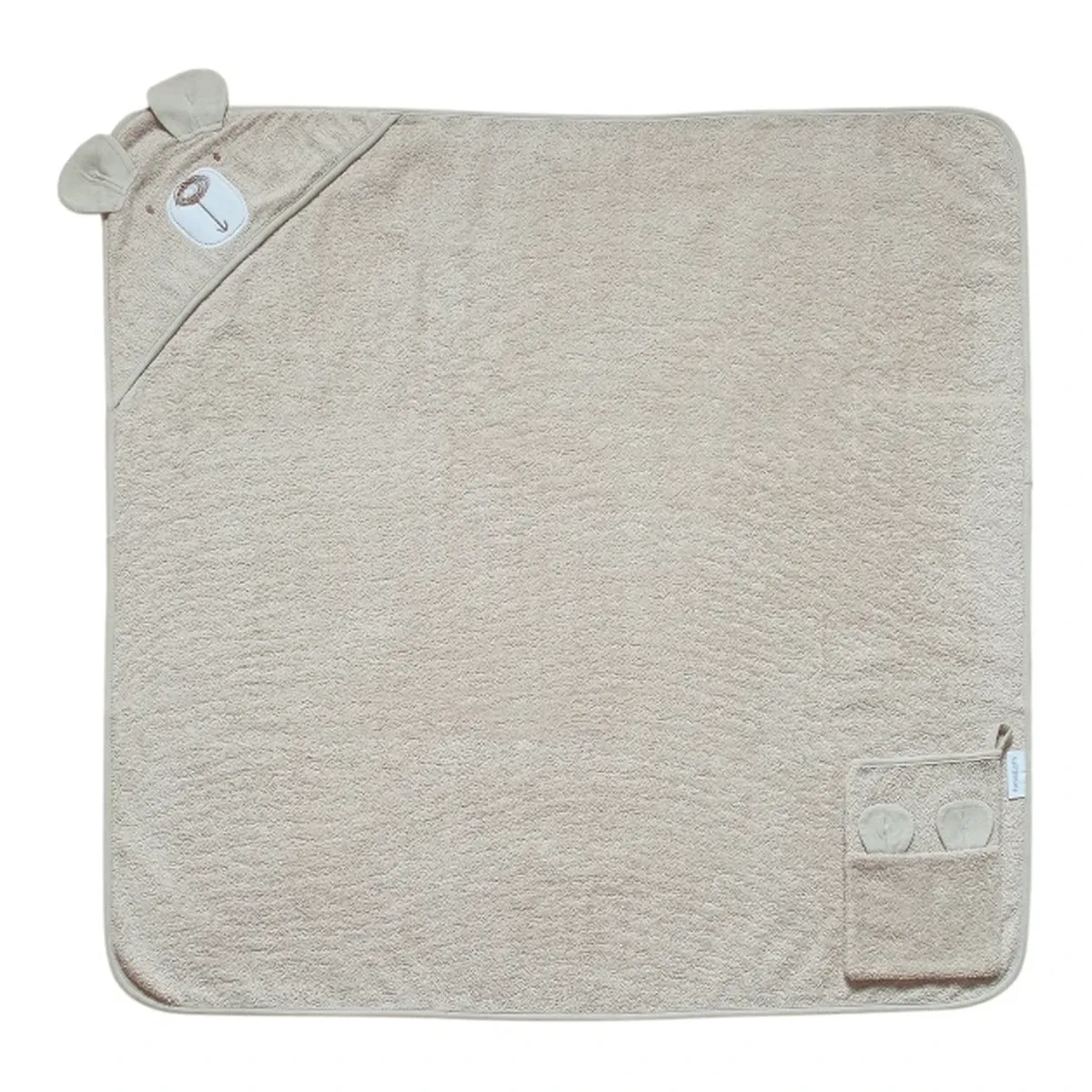 Funna Baby Hooded Towel Bath Time Bear - Beige product thumbnail 4