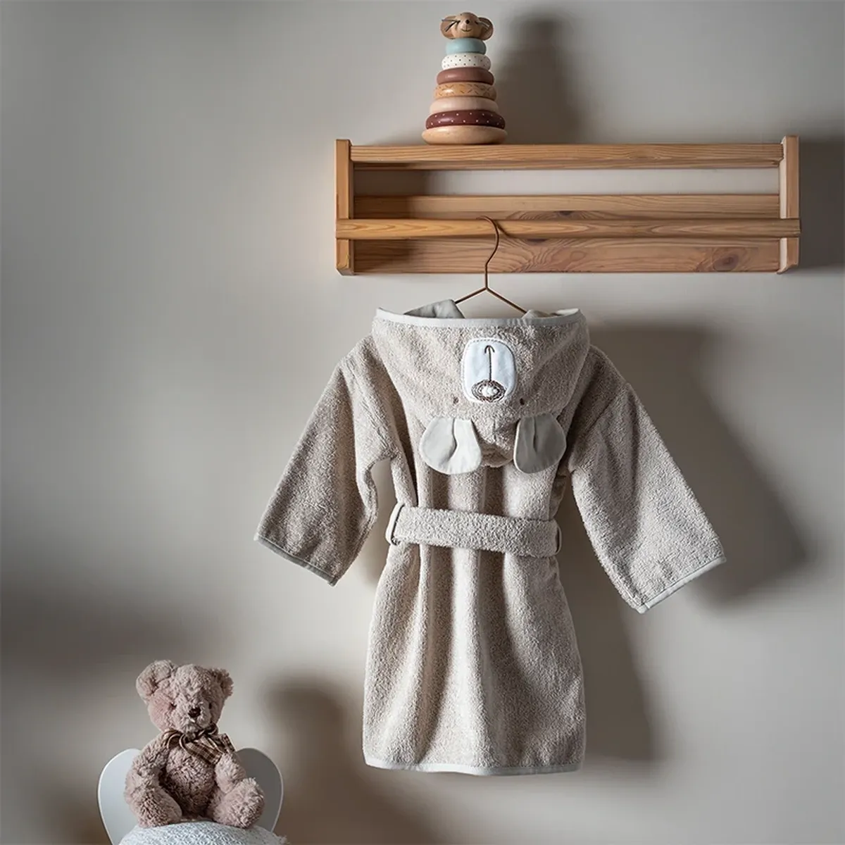 Funna Baby Bathrobe Bath Time Bear - 0-2 Years - Beige product thumbnail 2