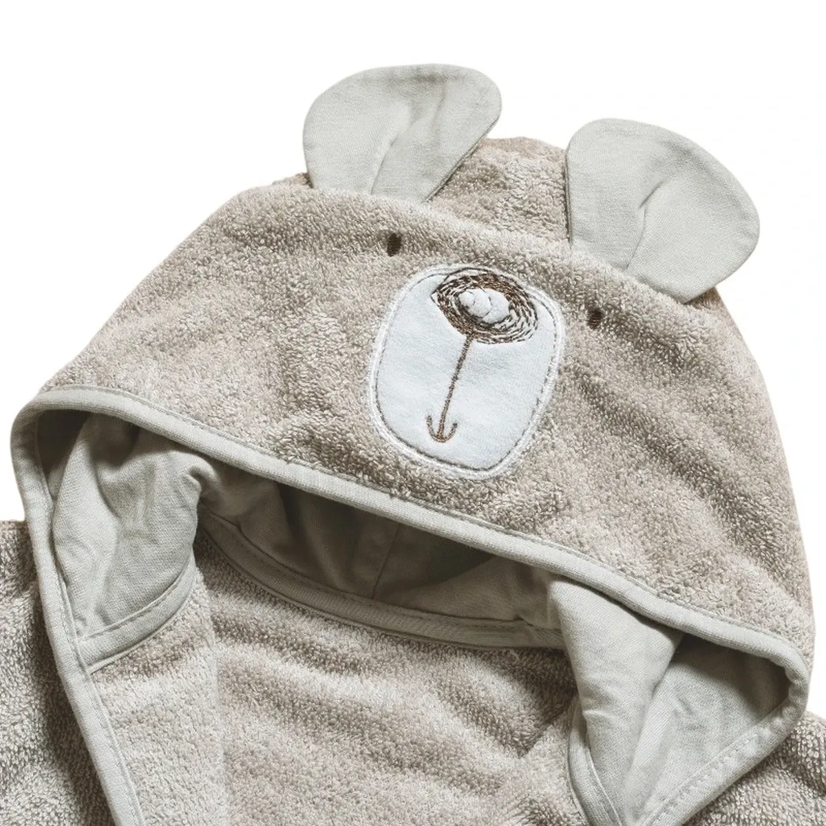 Funna Baby Bathrobe Bath Time Bear - 0-2 Years - Beige product thumbnail 3