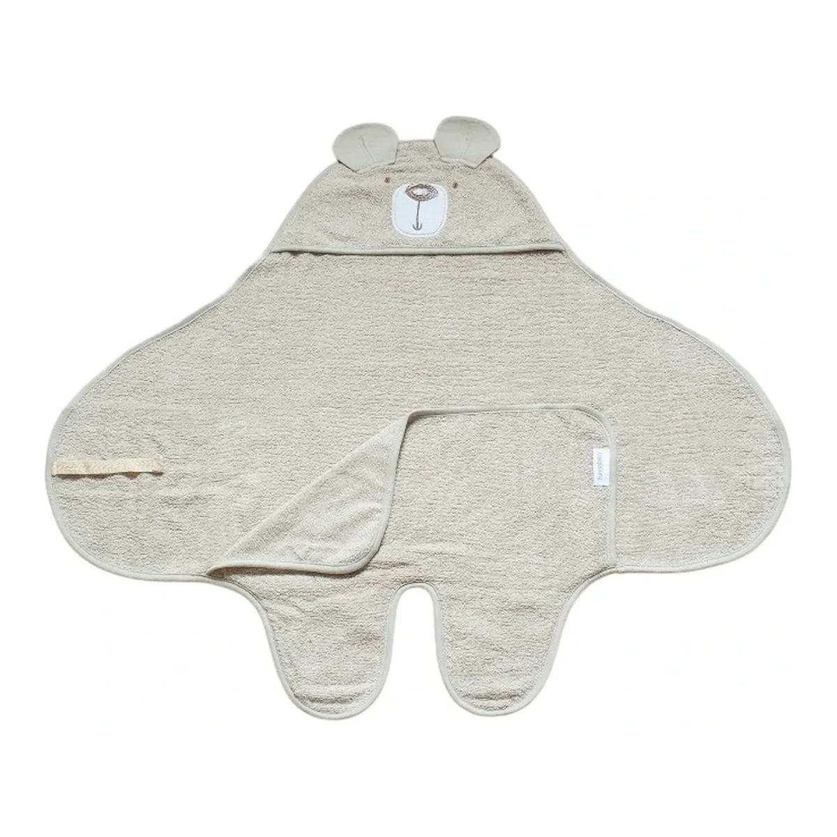 Funna Baby Swaddle Towel Bath Time Bear - Beige product thumbnail 5