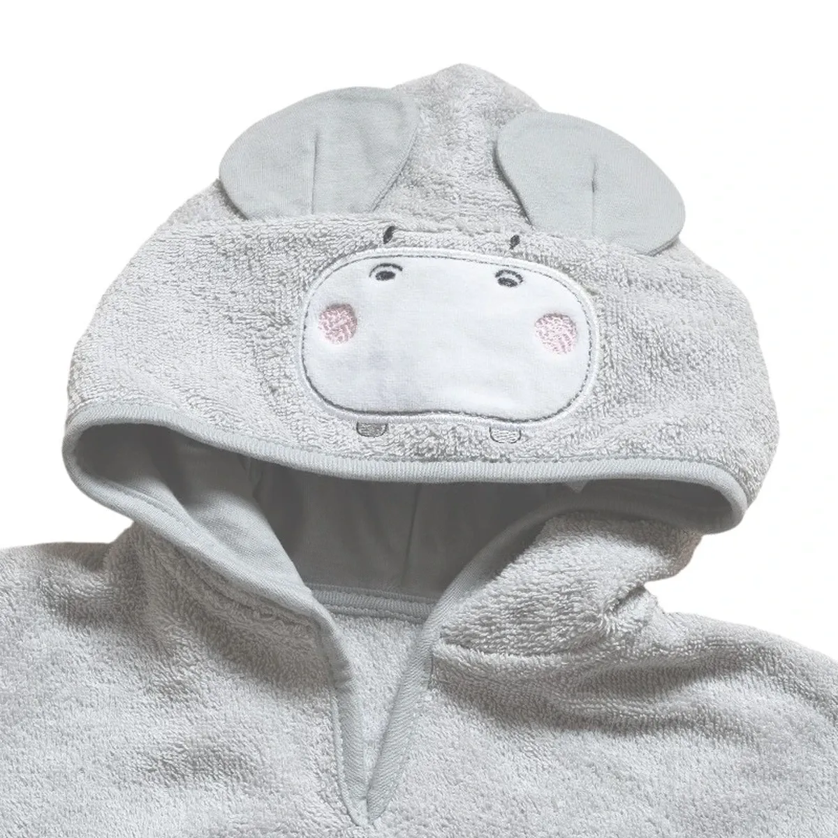 Funna Baby Poncho Bath Time Hippo - 0-2 Years - Grey product thumbnail 3