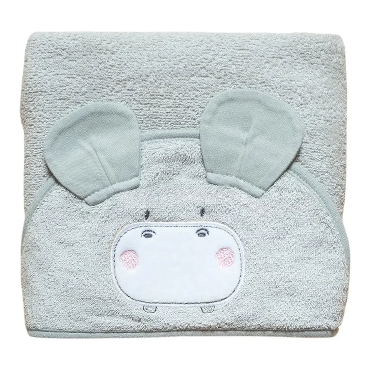 Funna Baby Swaddle Towel Bath Time Hippo - Grey product thumbnail 3